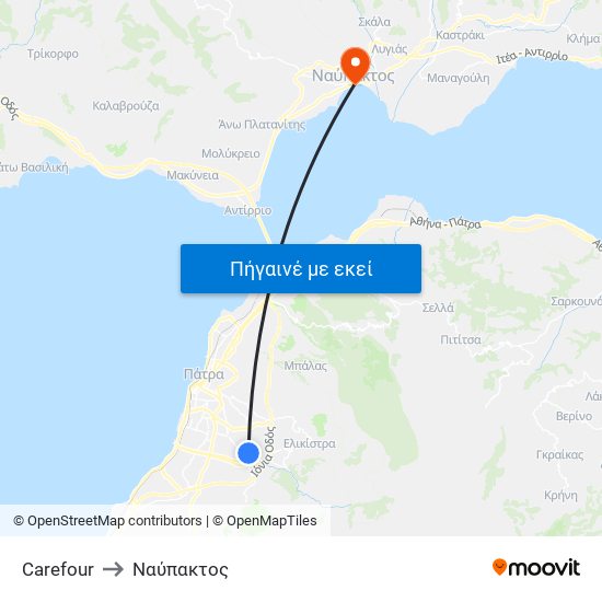 Carefour to Ναύπακτος map