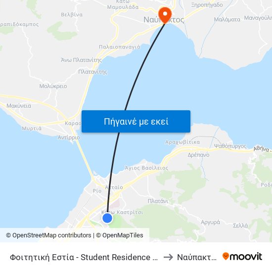 Φοιτητική Εστία - Student Residence Hall to Ναύπακτος map