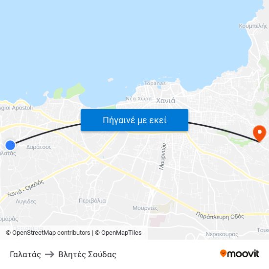 Γαλατάς to Βλητές Σούδας map