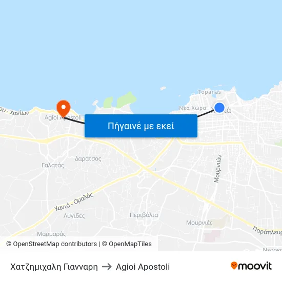 Χατζημιχαλη Γιανναρη to Agioi Apostoli map