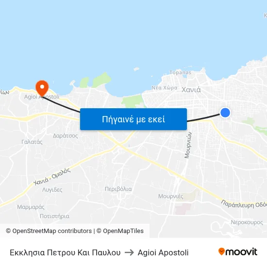 Εκκλησια Πετρου Και Παυλου to Agioi Apostoli map