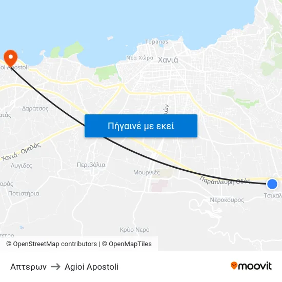 Απτερων to Agioi Apostoli map