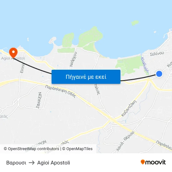 Βαρουσι to Agioi Apostoli map