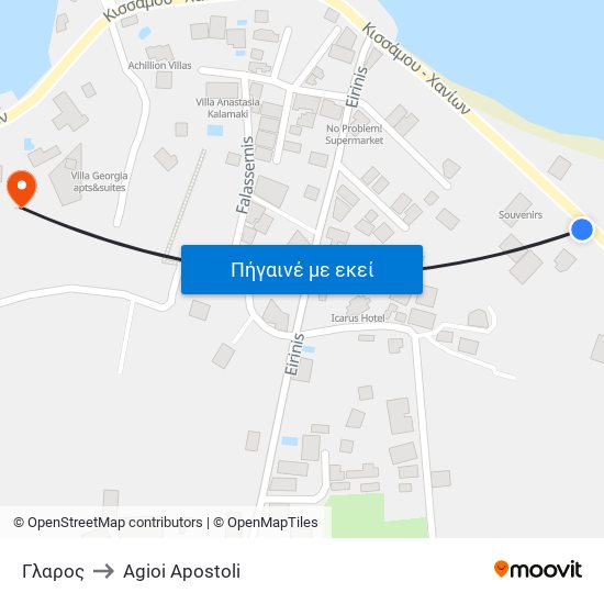 Γλαρος to Agioi Apostoli map