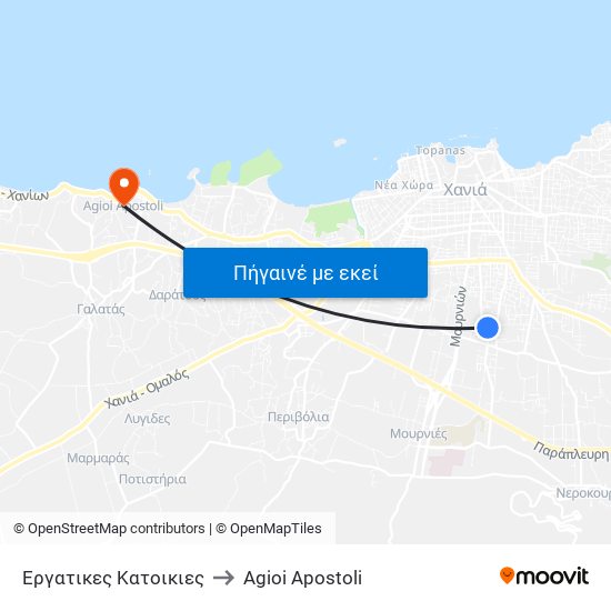 Εργατικες Κατοικιες to Agioi Apostoli map