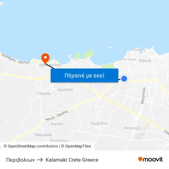 Περιβολιων to Kalamaki Crete Greece map