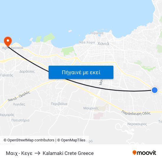 Μαιχ - Κεγε to Kalamaki Crete Greece map