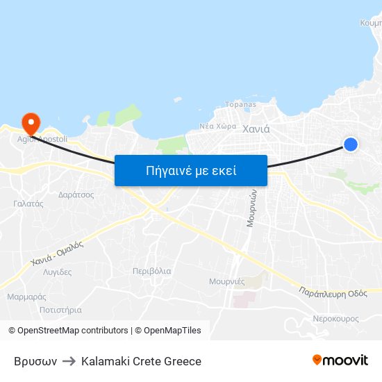 Βρυσων to Kalamaki Crete Greece map