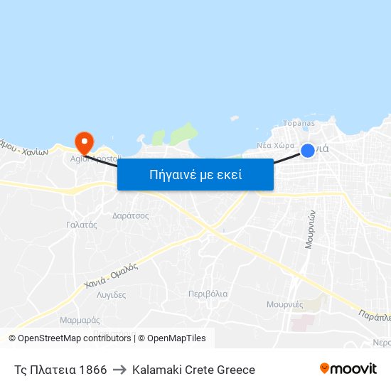 Τς Πλατεια 1866 to Kalamaki Crete Greece map