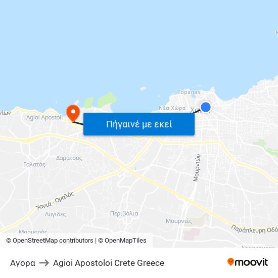 Αγορα to Agioi Apostoloi Crete Greece map