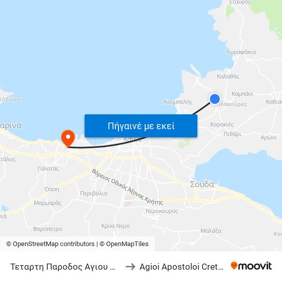 Τεταρτη Παροδος Αγιου Ονουφριου to Agioi Apostoloi Crete Greece map