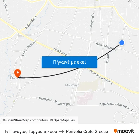 Ιν Παναγιας Γοργουπηκοου to Perivólia Crete Greece map