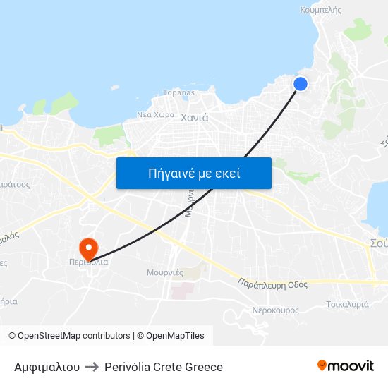 Αμφιμαλιου to Perivólia Crete Greece map