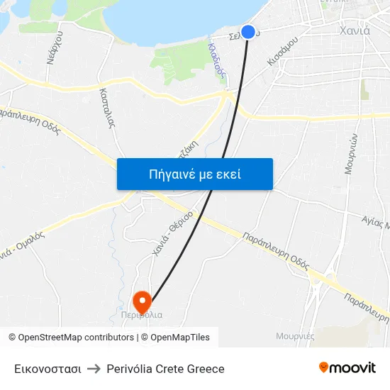 Εικονοστασι to Perivólia Crete Greece map