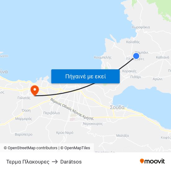 Τερμα Πλακουρες to Darátsos map