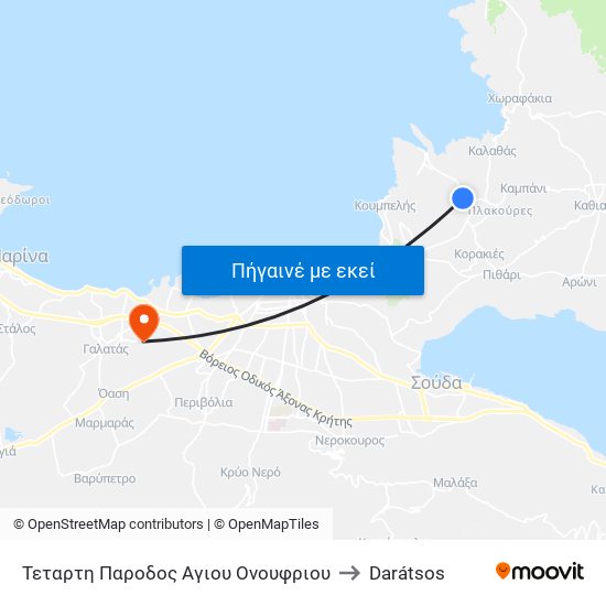 Τεταρτη Παροδος Αγιου Ονουφριου to Darátsos map