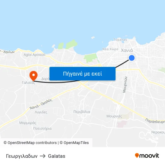 Γεωργιλαδων to Galatas map