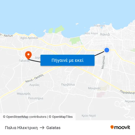 Παλια Ηλεκτρικη to Galatas map