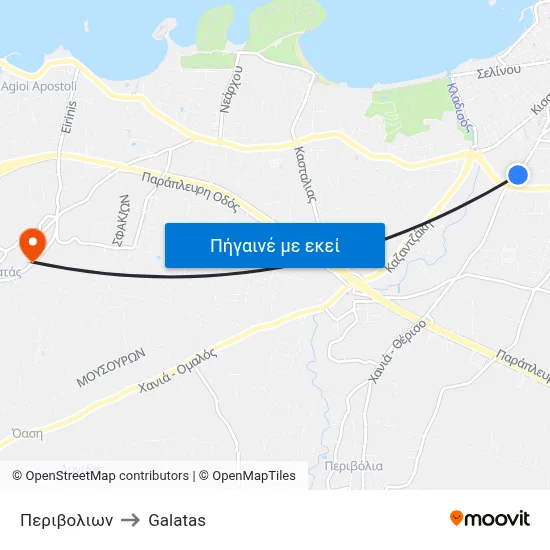 Περιβολιων to Galatas map