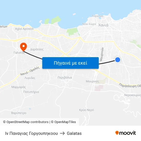 Ιν Παναγιας Γοργουπηκοου to Galatas map