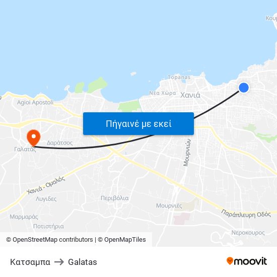 Κατσαμπα to Galatas map