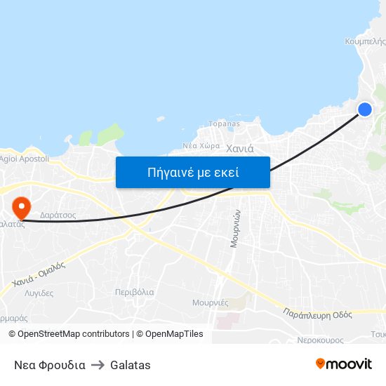 Νεα Φρουδια to Galatas map