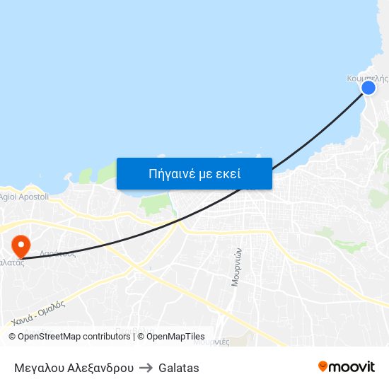 Μεγαλου Αλεξανδρου to Galatas map