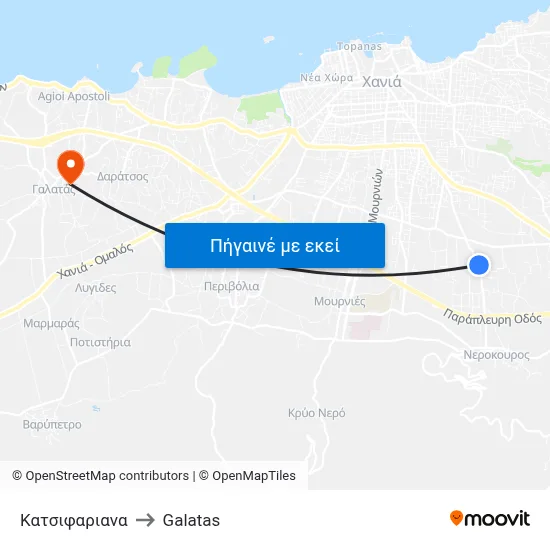 Κατσιφαριανα to Galatas map