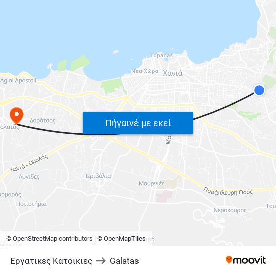 Εργατικες Κατοικιες to Galatas map