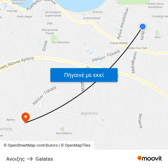 Ανοιξης to Galatas map