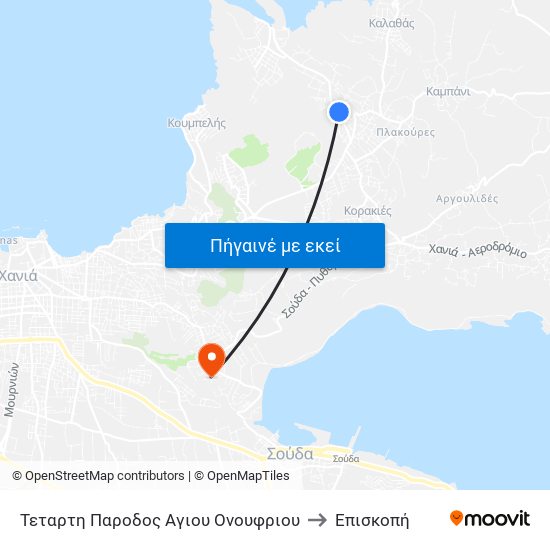 Τεταρτη Παροδος Αγιου Ονουφριου to Επισκοπή map