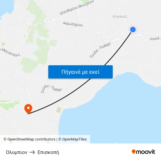 Ολυμπιον to Επισκοπή map