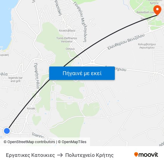 Εργατικες Κατοικιες to Πολυτεχνείο Κρήτης map