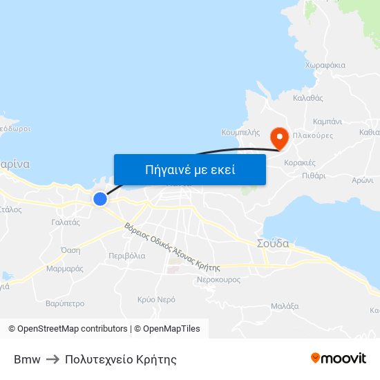 Bmw to Πολυτεχνείο Κρήτης map