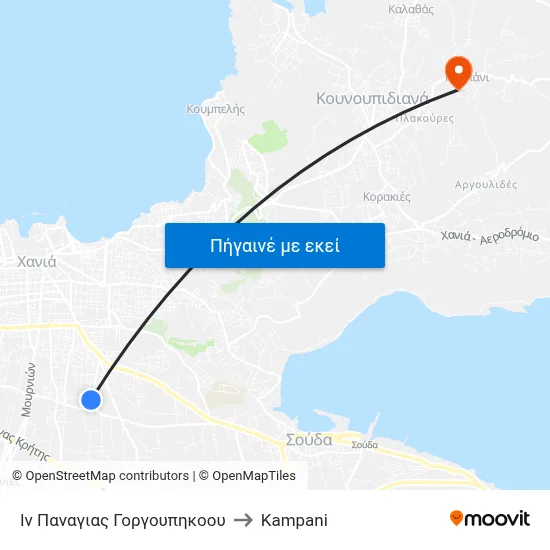 Ιν Παναγιας Γοργουπηκοου to Kampani map
