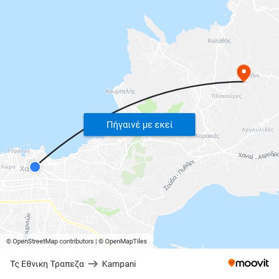 Τς Εθνικη Τραπεζα to Kampani map