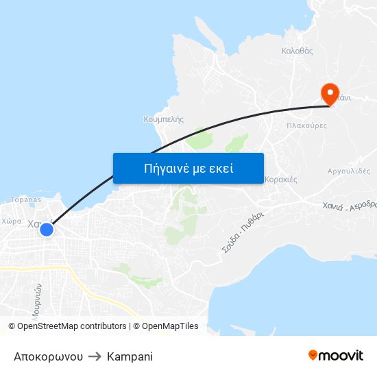 Αποκορωνου to Kampani map