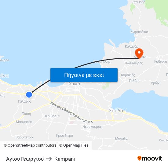 Αγιου Γεωργιου to Kampani map