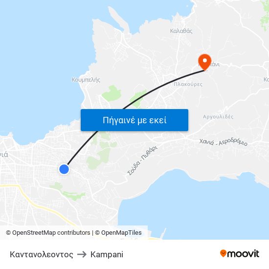 Καντανολεοντος to Kampani map