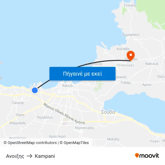 Ανοιξης to Kampani map