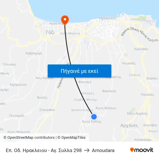 Επ. Οδ. Ηρακλειου - Αγ. Συλλα 298 to Amoudara map