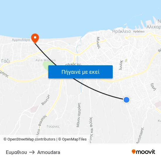 Ευμαθιου to Amoudara map