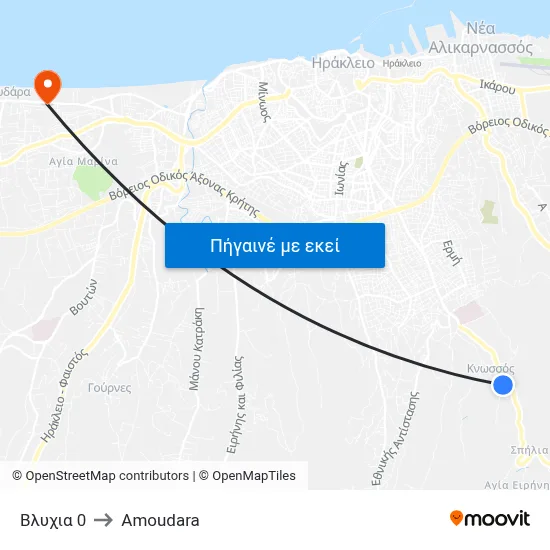Βλυχια 0 to Amoudara map