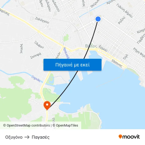 Οξυγόνο to Παγασές map