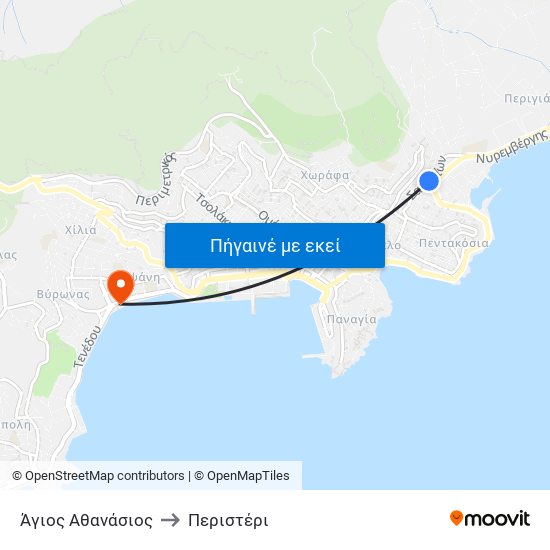 Άγιος Αθανάσιος to Περιστέρι map