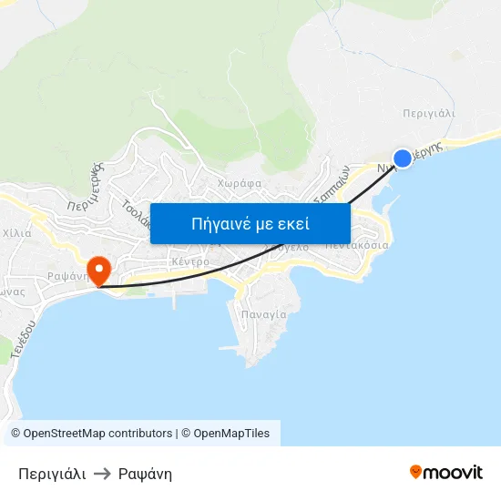 Περιγιάλι to Ραψάνη map