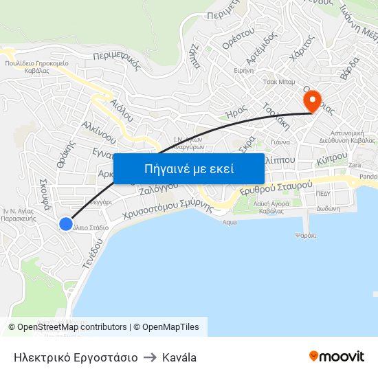 Ηλεκτρικό Εργοστάσιο to Kavála map