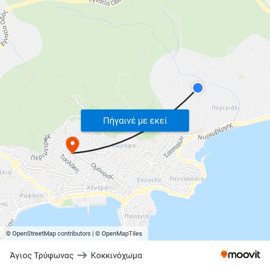 Άγιος Τρύφωνας to Κοκκινόχωμα map