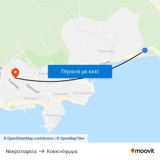 Νεκροταφεία to Κοκκινόχωμα map