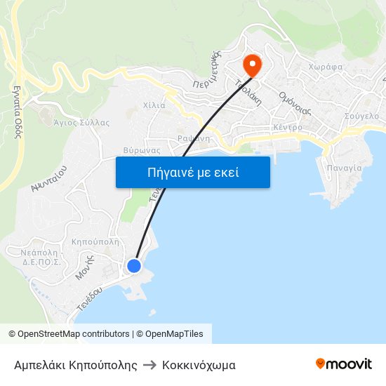 Αμπελάκι Κηπούπολης to Κοκκινόχωμα map